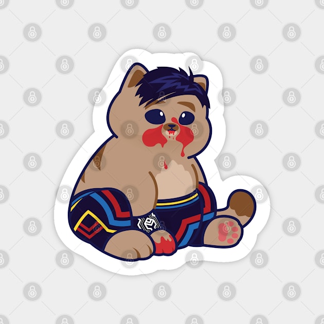 Sauce Covered Cat Wrestler Sticker by TheDinoChamp